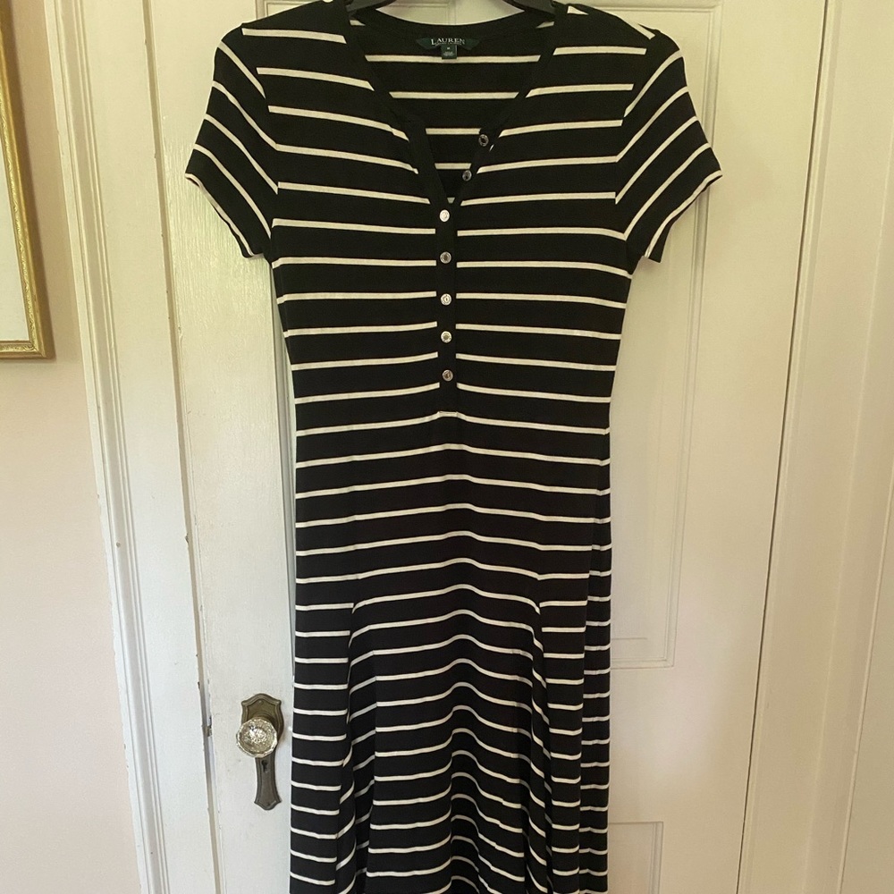 Ralph Lauren jersey striped maxidress